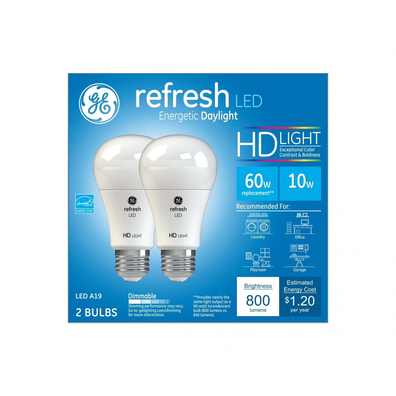 GE 60W Replacement Daylight Dimmable LED Light Bulb