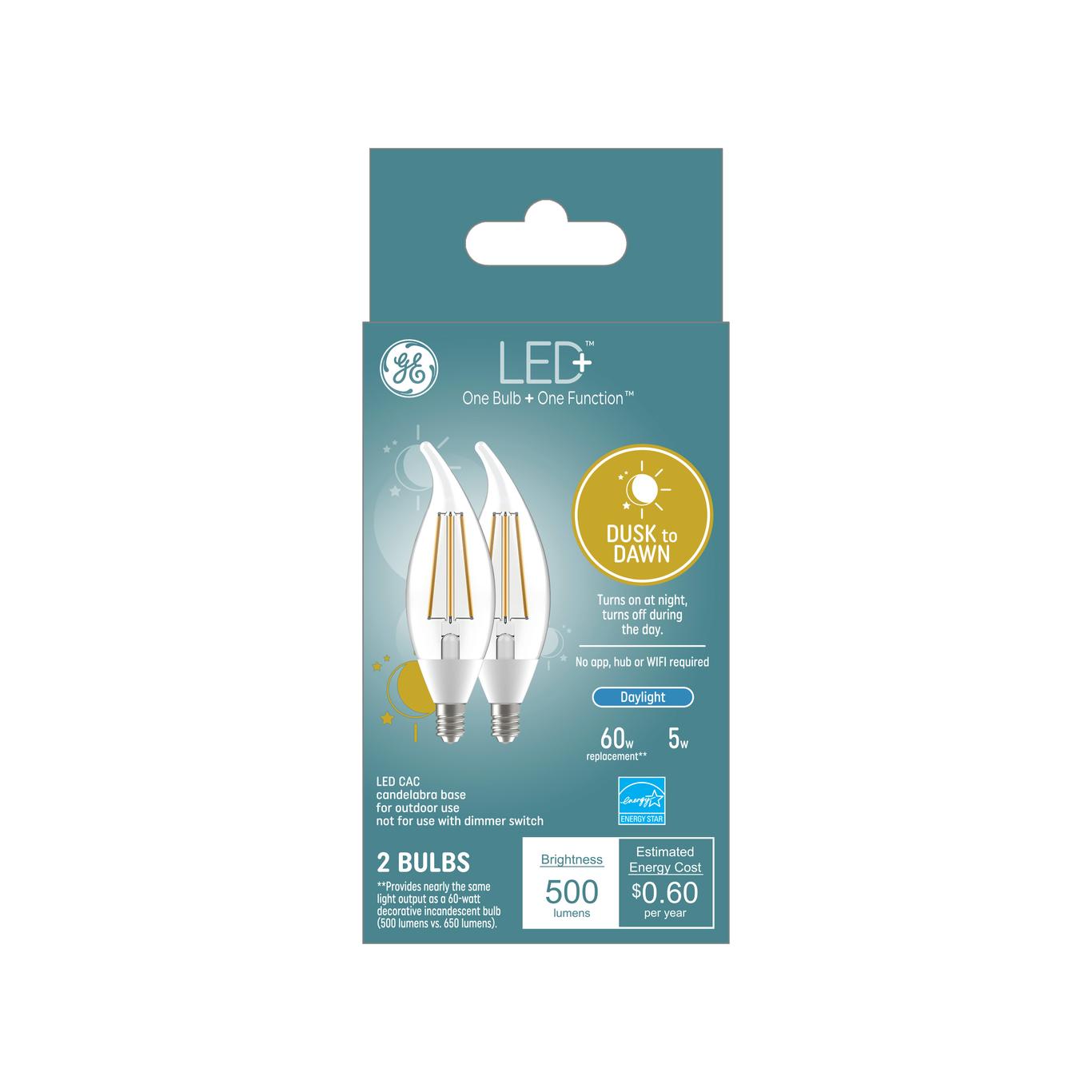 GE LED+ Dusk to Dawn LED Light Bulbs, Security Lights, 60 Watt ...