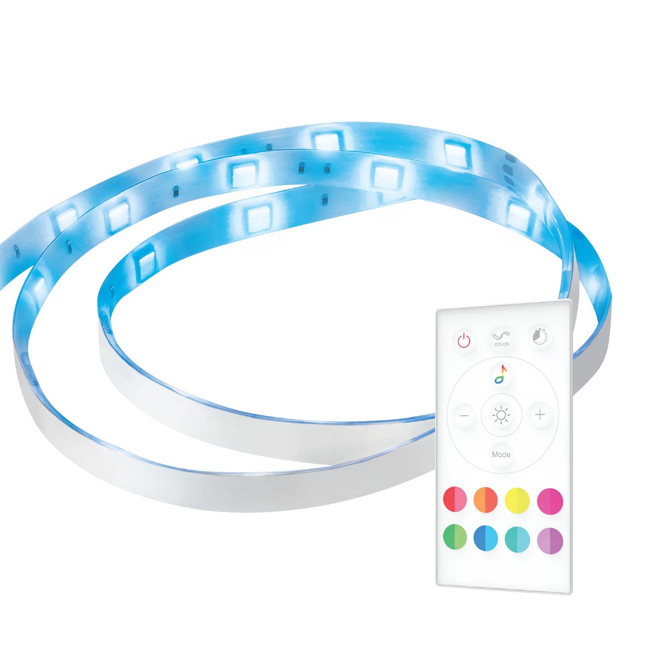GE LED+ Full Color Strip Light, 8W, Remote and Control Panel (1Pack)