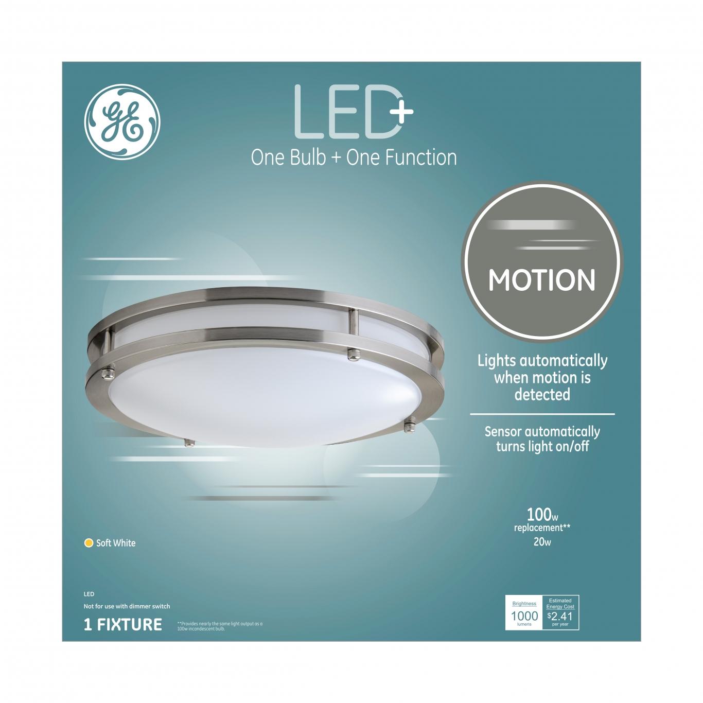 GE LED+ Motion Soft White 100W Replacement Integrated LED Ceiling