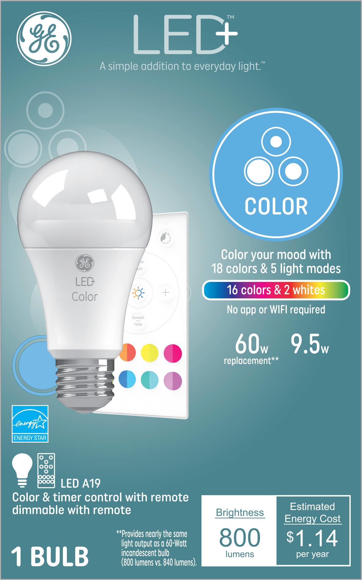 GE LED+ Color 9 Watts Light Bulb 1 ea