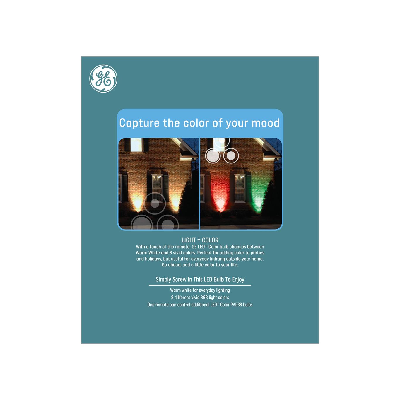 GE LED+ ColorChanging LED Outdoor Floodlights PAR38 Bulbs (1Pack)