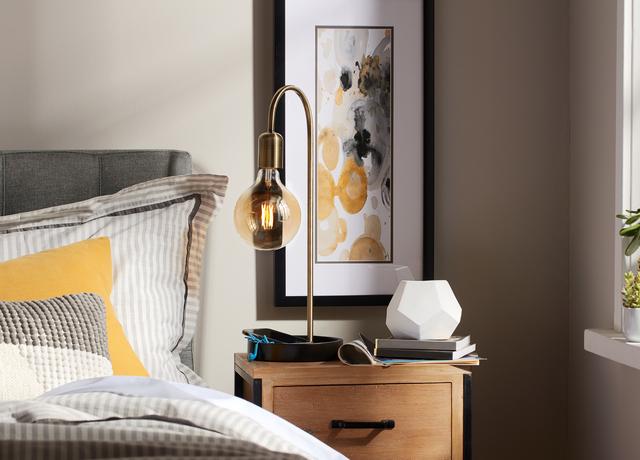 Vintage light in bedroom