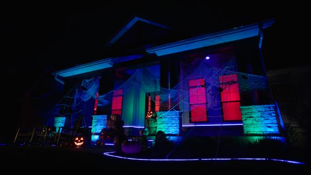 Halloween Lighting Front of House