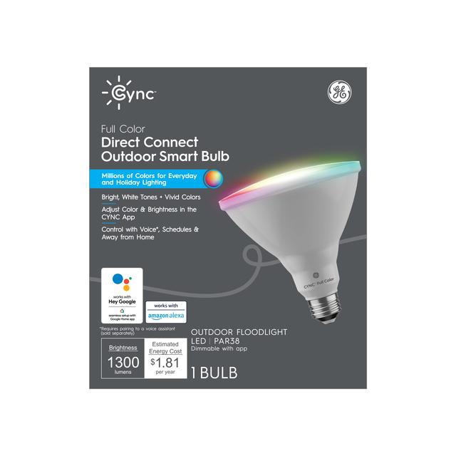 Ampoule LED intelligente couleur GE Cync Direct Connect, changement de couleur, fonctionne avec Alexa et Google Assistant, pack compatible Bluetooth et Wi-Fi (1 )