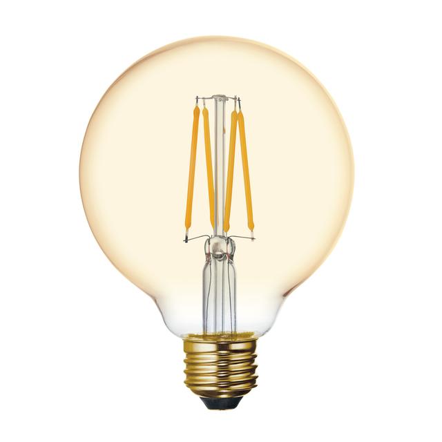 GE Vintage Style G30 LED Light Bulb, Large Globe Light, Amber