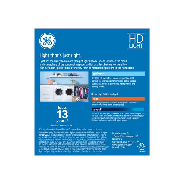 GE Refresh HD LED 40 Watt Replacement, Daylight, B11 Deco - Candle Bulbs (3 Pack)