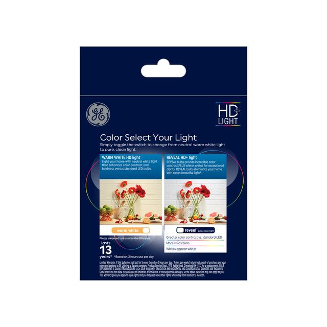 GE Reveal HD+ LED 60 Watt Replacement, Reveal, CA11 Deco - Candle Bulbs (3 Pack)