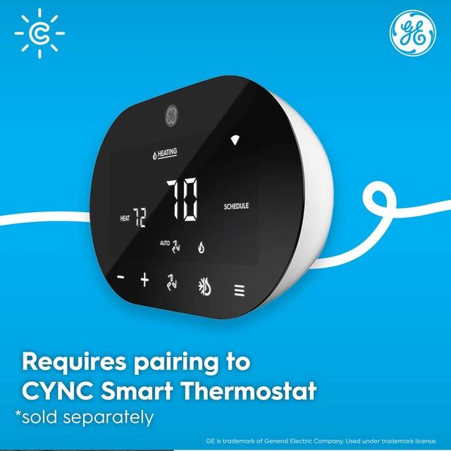 GE CYNC Smart Temperature Sensor, Smart WiFi Thermostat Sensor, Humidity  Sensor, Works with Cync Smart Thermostat (Sold Separately)