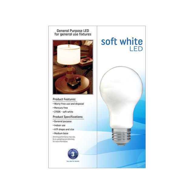 GE Classic LED 60 Watt Replacement, Soft White, A19 General Purpose Bulbs (4 Pack)