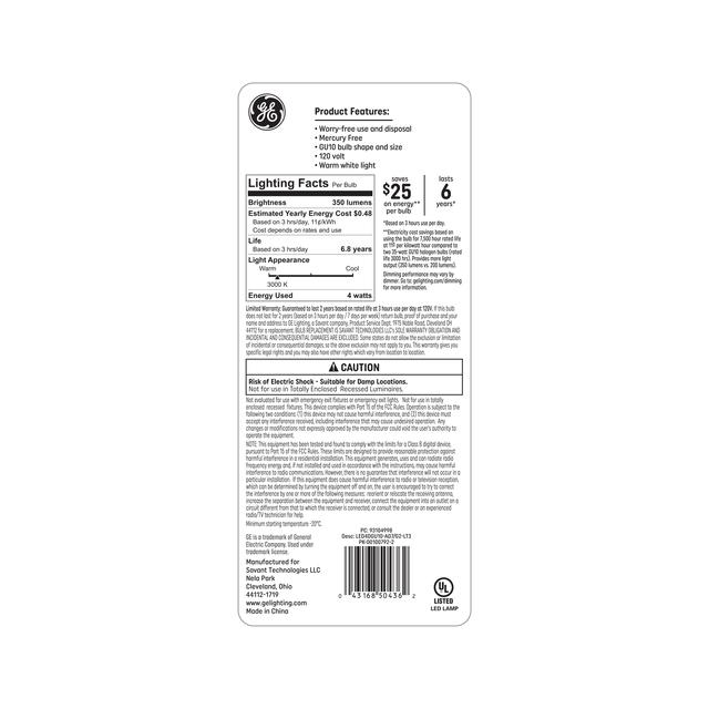 GE Basic LED 35 Watt Replacement, Warm White, PAR16 Indoor Floodlight Bulbs (3 Pack)