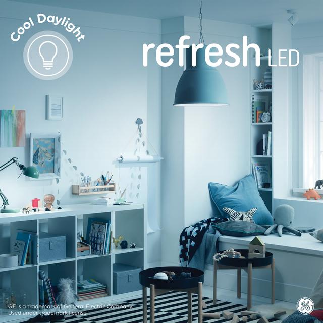 GE Refresh HD LED 60 Watt Replacement, Cool Daylight, A19 General Purpose Bulbs (4 Pack)