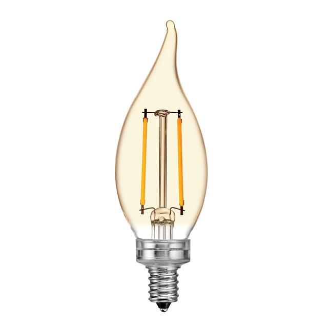 GE Vintage LED 25 Watt Replacement, Candlelight, CA11 Deco - Candle Bulbs (2 Pack)