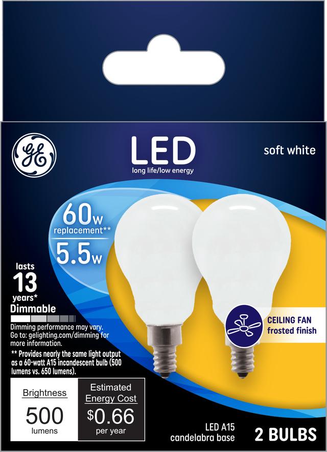 Front package of GE Soft White LED 60W Replacement Clear Decorative Globe G25 Light Bulb (1-Pack)