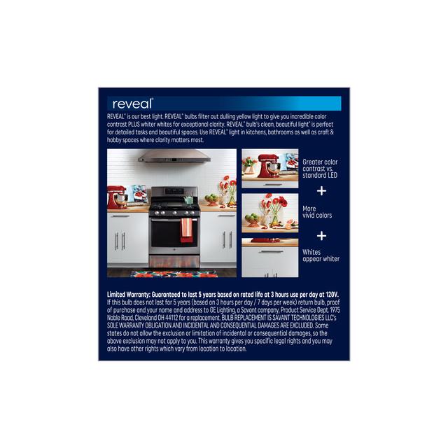 GE Reveal HD+ LED 45 Watt Replacement, Reveal, R20 Indoor Floodlight Bulbs (2 Pack)