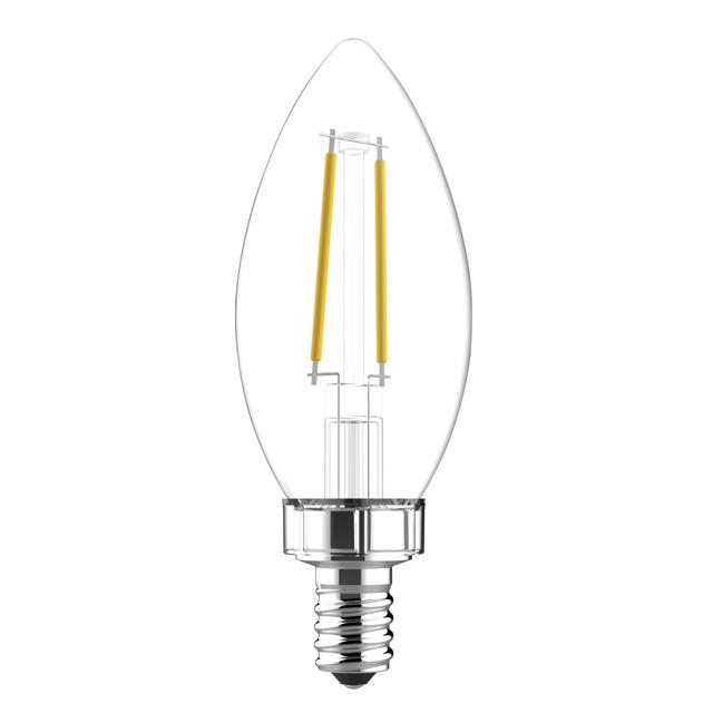 Kosten Helderheid 鍔 GE Soft White 40W Replacement LED Decorative Clear Bent Tip Medium Base CAM  Bulb (2-Pack)