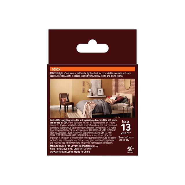 GE Relax HD LED 40 Watt Replacement, Soft White, A15 Ceiling Fan Bulbs (2 Pack)