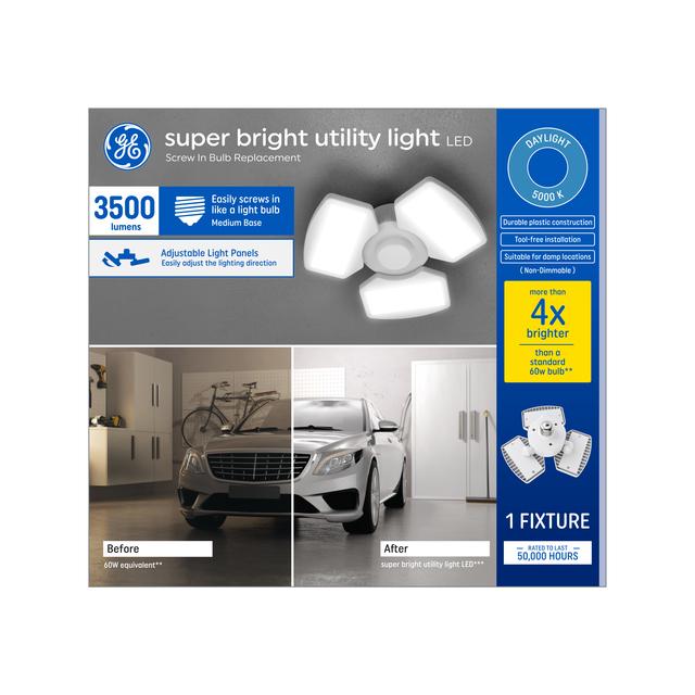 GE Super Bright Utility Light Soft White LED Screw In Fixture