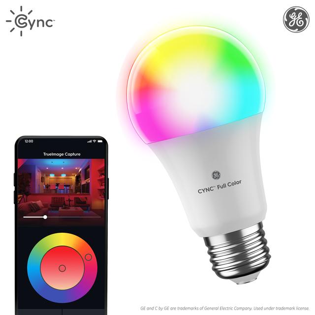 Image du produit Cync Full Color Direct Connect ampoule (1 LED A21 intelligente), remplacement 100W, Bluetooth / wifi activé, fonctionne avec Alexa, Google Assistant sans hub