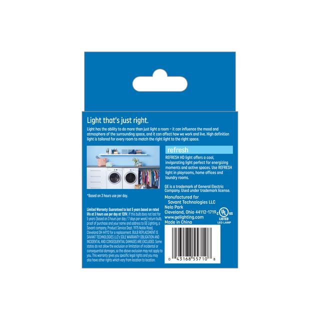 GE Refresh HD LED 60 Watt Replacement, Daylight, A15 Ceiling Fan Bulbs (2 Pack)