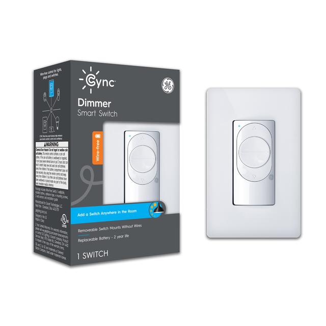 GE CYNC Dimmer Smart Switch, Wire-Free, Bluetooth, No Wiring Required 