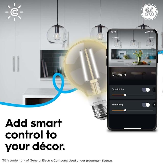 Product Image of Cync Soft White Direct Connect Smart Bulb (1 LED G25 Bulb), 60W Replacement, Bluetooth/Wifi Enabled, Works With Alexa, Google Assistant Without Hub