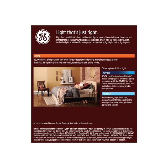 GE Relax HD LED 60 Watt Replacement, Soft White, ST19 Edison Bulbs (2 Pack)