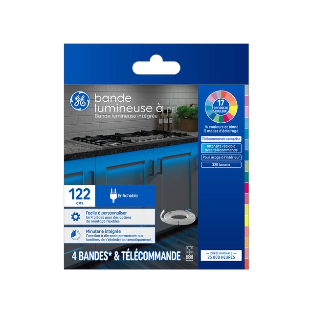 GE Color-Changing RGBW 3W LED 12in Plug-In Tape Light Kit (1-Pack)