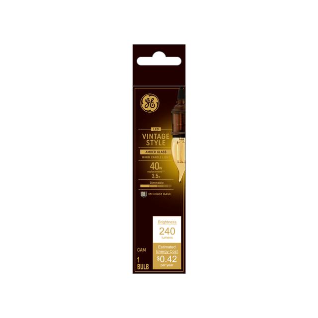 GE Vintage LED 40 Watt Replacement, Candlelight, CA11 Deco - Candle Bulb (1 Pack)