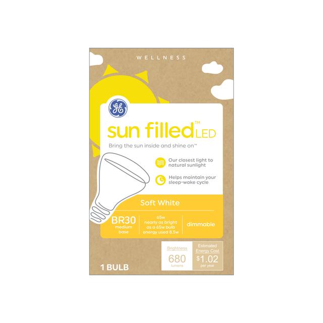 GE Sun Filled LED 65 Watt Replacement, Soft White, BR30 Indoor Floodlight Bulbs (1 Pack)