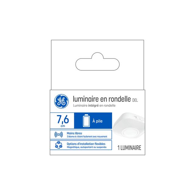 GE Battery Powered Motion Sensor Puck LED Cool White 3in Fixture