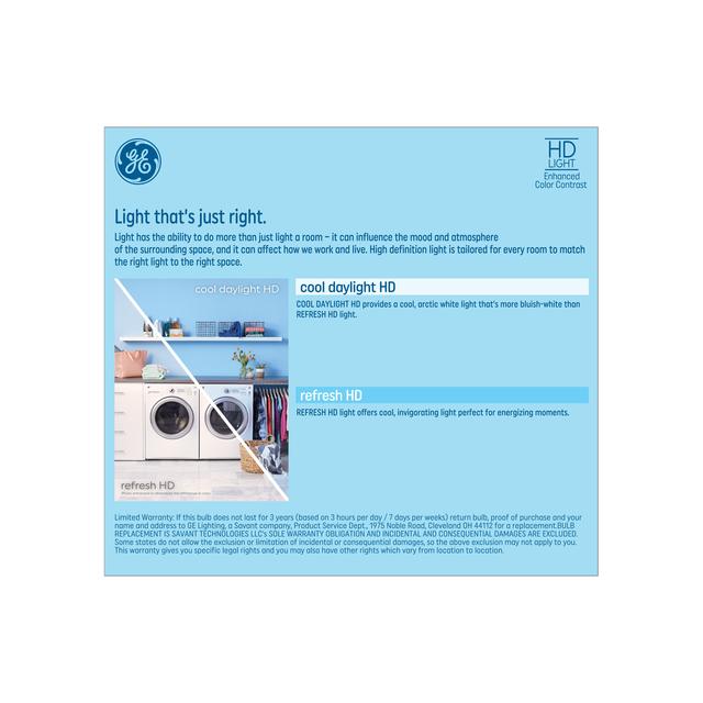GE Refresh HD LED 65 Watt Replacement, Cool Daylight, R30 Indoor Floodlight Bulbs (2 Pack)