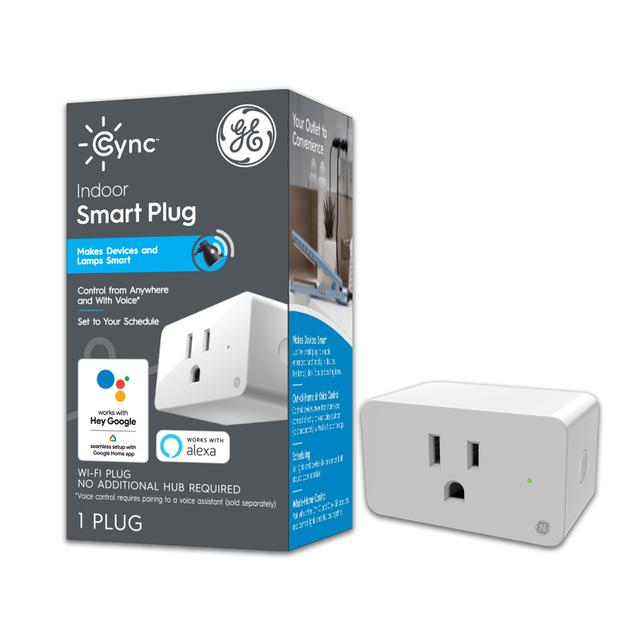 Emballage avant de GE Cync Indoor Smart Plug (l’emballage peut varier)