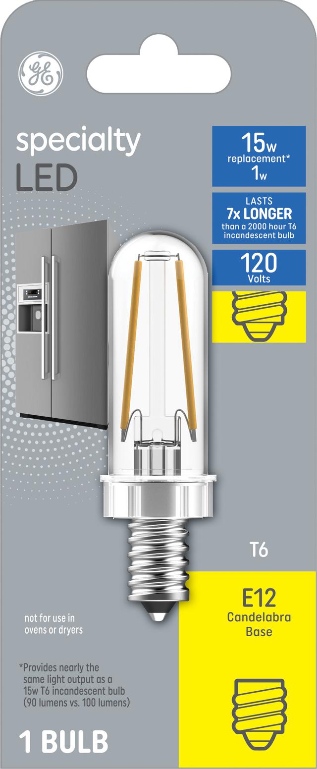 GE 15 Specialty LED Watt Replacement, blanc doux, T6 paquet d’ampoules pour appareils électroménagers (1 )