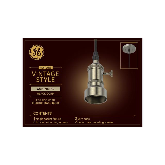 GE Vintage Style Gun Metal Pendant Fixture