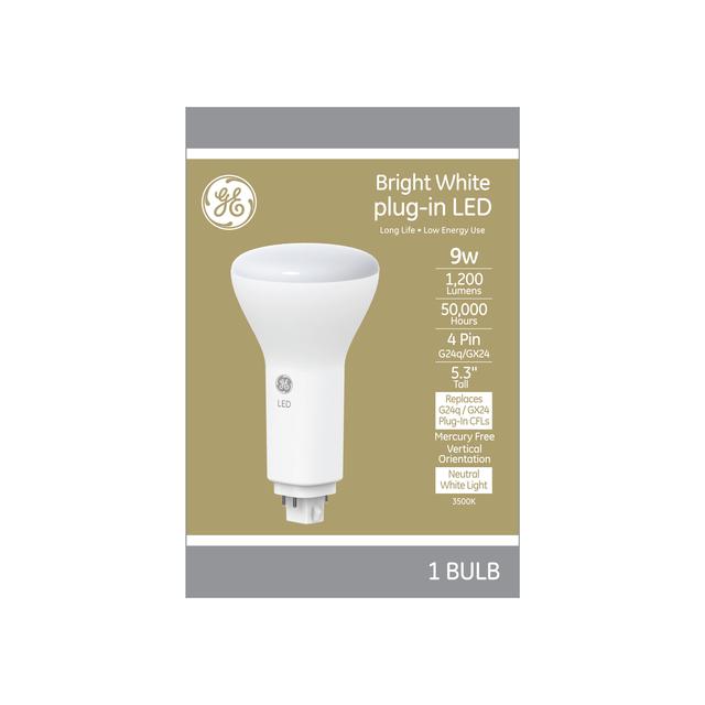 GE Classic LED 9 Watt, Bright White, Plug-In Bulb (1 Pack)