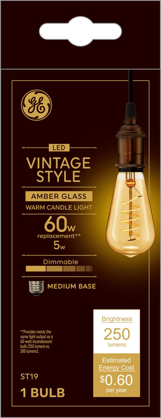 Vintage style amber glass light bulb deals
