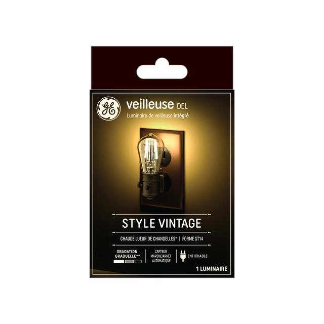 GE Night Light Vintage LED Warm Candlelight Decorative S14 Plug in