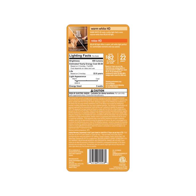 GE Relax HD LED 35 Watt Replacement, Warm White, MR16 Indoor Floodlight Bulbs (3 Pack)