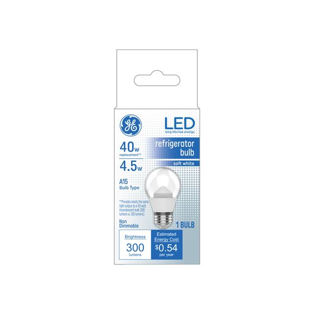 GE Specialty LED 40 Watt Replacement, Soft White, A15 Appliance Bulbs (1 Pack)