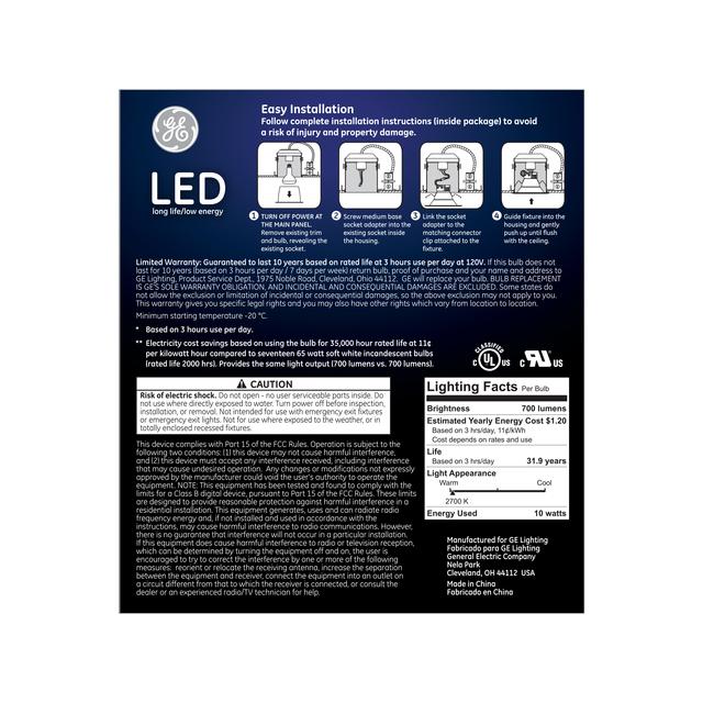 GE Soft White 65-Watt Replacement LED 4-Inch Recessed Downlight Indoor Floodlight (1-Pack)