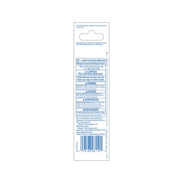 GE Cool White 4 Watt 5.91 Inch T5 G5 Base Fluorescent Tube 1 Pack