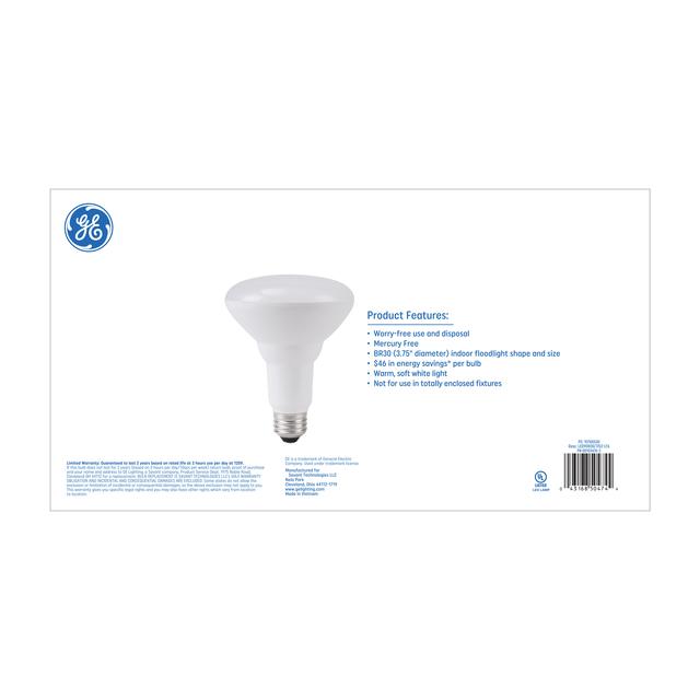 GE Basic LED 65 Watt Replacement, Soft White, BR30 Indoor Floodlight Bulbs (6 Pack)