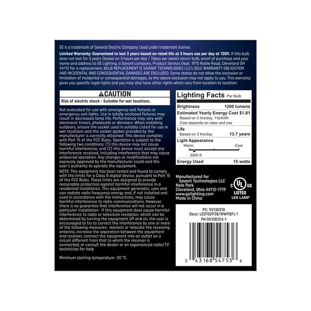 GE Classic LED 90 Watt Replacement, Warm White, PAR38 Outdoor Floodlight Bulb (1 Pack)