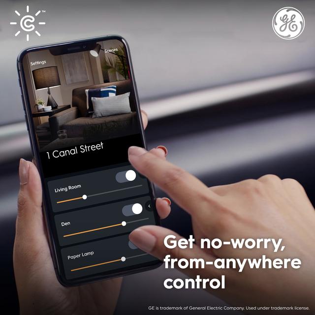 GE Cync ST19 Smart LED Light Bulb, Soft White Edison Style Light