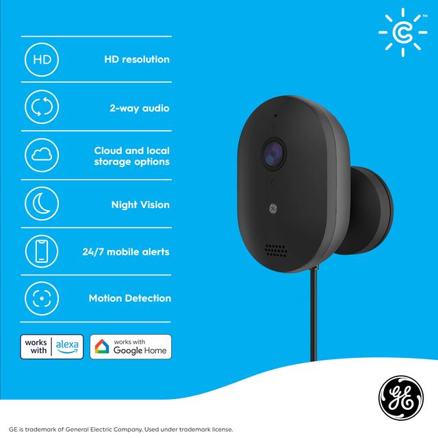 GE Cync Outdoor Smart Plug, Works with Alexa and Google Assistant, WiFi  Enabled, No Hub Required, Black, 1 ct