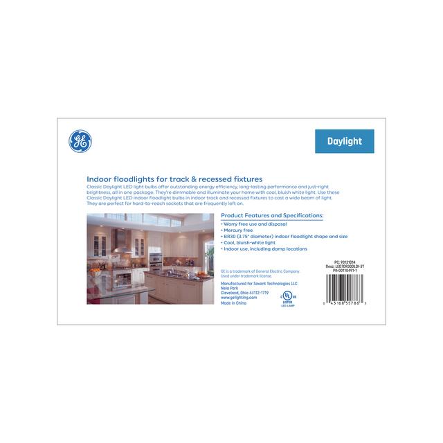 GE Classic LED 65 Watt Replacement, Daylight, BR30 Indoor Floodlight Bulbs (3 Pack)