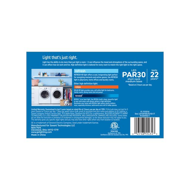 GE Refresh HD LED 75 Watt Replacement, Daylight, PAR30 Indoor Floodlight Bulbs (2 Pack)
