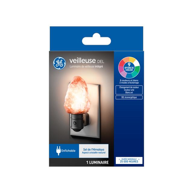 GE Night Light LED Himalayan Salt Color-Changing Decorative Plug-in Fixture (1-Pack)