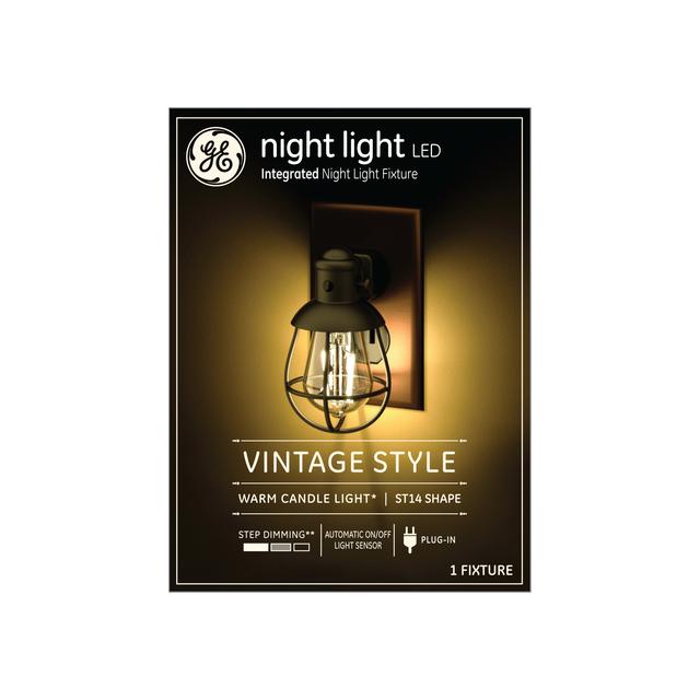 GE Night Light Vintage LED Bougie chaude Luminaire (1-Pack) enfichable décoratif de ferme